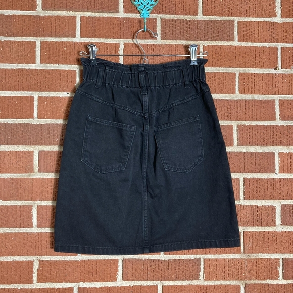 DIVIDED Black Denim Paper Bag Waist Skirt - Picture 2 of 5
